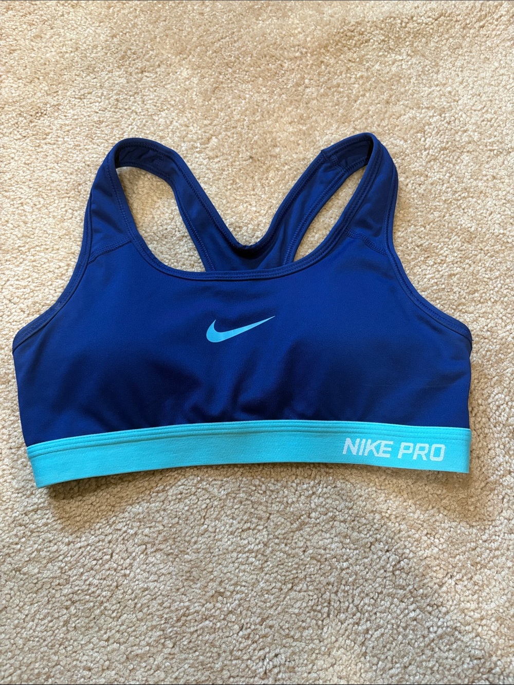 Nike Royal Blue Sports Bra with Aqua Band